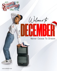 White Joyful December  Instagram Portrait template