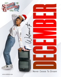 White Joyful December  Instagram Portrait template