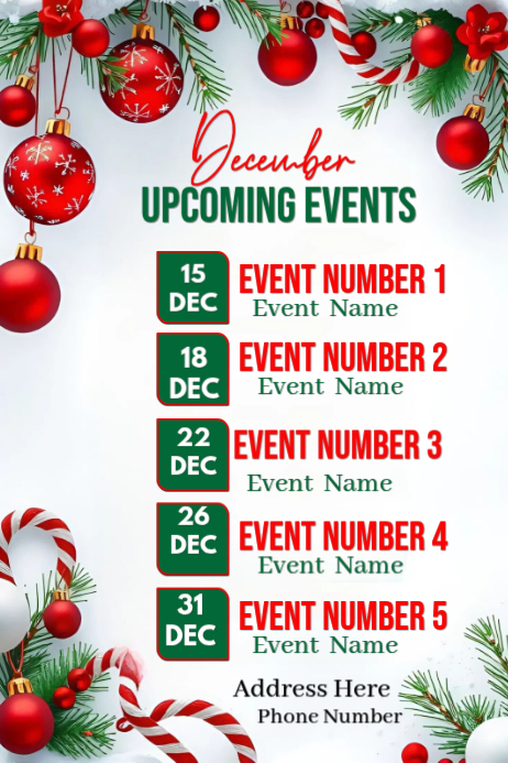Copy of White Joyful December Upcoming Events Poster | PosterMyWall