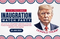 White Joyful Donald Trump Inauguration Day Watch Party Label 标签 template