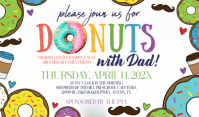 White Joyful Donuts with Dad Event Tag template