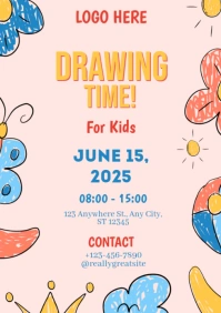 White Joyful Drawing Computation  A4 template