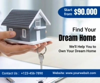 White Joyful Dream Home Large Rectangle template