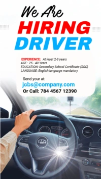 White Joyful Driver Recruitment Instagram Story template