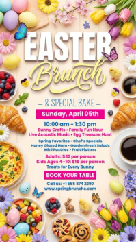Hvid Easter Brunch Digitalt display Template