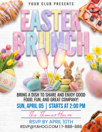 White Joyful Easter Brunch Flyer template
