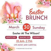 White Joyful Easter Brunch Instagram Post Instagram-opslag template