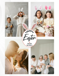 White Joyful Easter Celebration Card Flyer ใบปลิว (US Letter) template