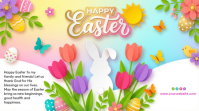 White Joyful Easter Celebration Digital Display template