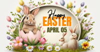 White Joyful Easter Celebration Facebook Shared Image template