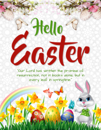 White Joyful Easter Celebration Flyer 传单(美国信函) template