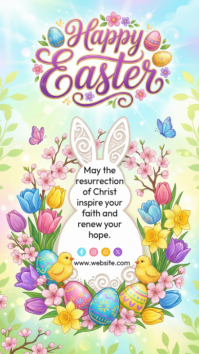White Joyful Easter Celebration Instagram Story template