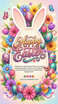 White Joyful Easter Celebration Instagram Story template