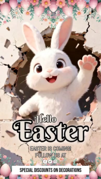White Joyful Easter Celebration Instagram Story Video template