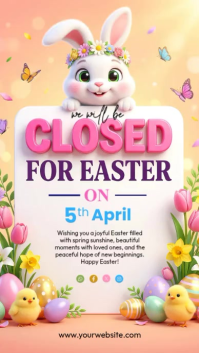 White Joyful Easter Celebration Instagram Story Video Instagram-Story template