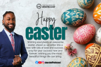 White Joyful Easter Celebration Poster template