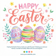 White Joyful Easter Celebration Square template