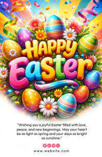 White Joyful Easter Celebration Tabloid template
