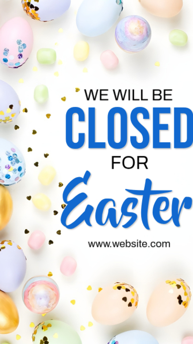 White Joyful Easter Closure Announcement Instagram Story Template ...