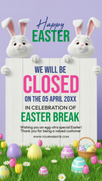 White Joyful Easter Closure Announcement Instagram Story template