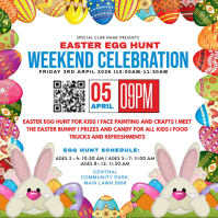 White Joyful Easter Egg Hunt Instagram Post template
