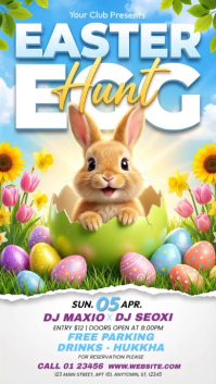 White Joyful Easter Egg Hunt Instagram Story Video template