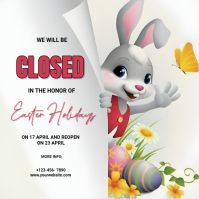 White Joyful Easter Holiday Closure Instagram Post template