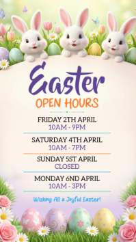 White Joyful Easter Hours Announcement Instagram Story template