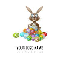White Joyful Easter Logo Logo template