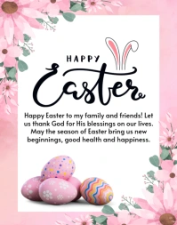 White Joyful Easter  Poster/wallboard template