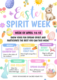 White Joyful Easter Spirit Week A4 template