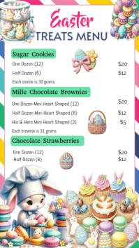 White Joyful Easter Treats Menu Instagram Story template