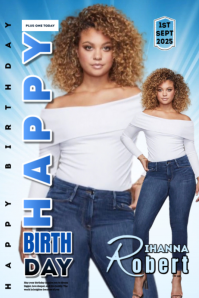 White Joyful Editable Adult Birthday  Poster template
