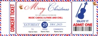 White Joyful Editable Christmas Event Ticket Template Facebook Cover Photo