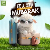 White Joyful Eid Mubarak Instagram Post template