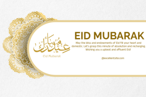 Putih White Joyful Eid Mubarak  Label Etykieta Template