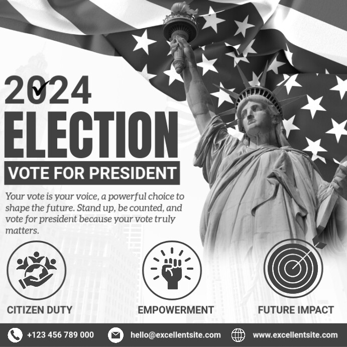 Copy of White Joyful Election For President Instagram Post | PosterMyWall