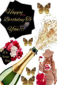White Joyful Elegant Birthday Design  Pinterest Graphic Pinterest-Grafik template