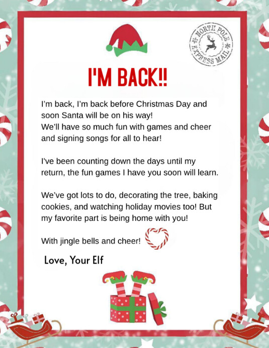 Copy of White Joyful Elf Arrival Letter Flyer (us Letter) | PosterMyWall