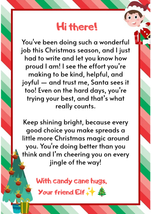 Plantilla de White Joyful Elf Letter Flyer A4 | PosterMyWall