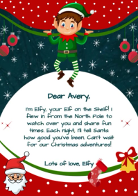 White Joyful Elf On The Shelf Template  A4
