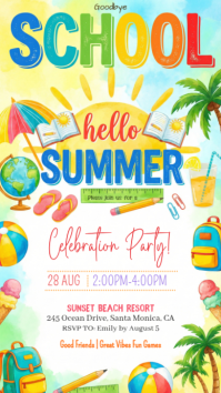 White Joyful End of School Celebration Instagram Story template