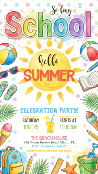 White Joyful End of School Celebration Instagram Story template