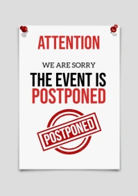 White Joyful Event Is Cancelled A4 template