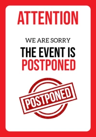 White Joyful Event Postponed A4 template