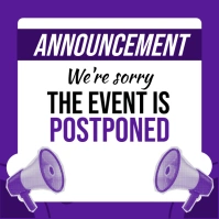 White Joyful Event Postponed Instagram Post template