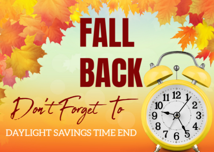 White Joyful Fall Back Postcard Template | PosterMyWall
