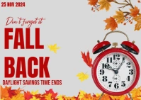 White Joyful Fall Back Postcard template