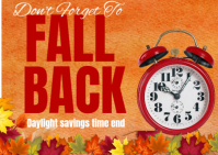 White Joyful Fall Back Postcard template