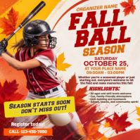 White Fall Ball Sports Event โพสต์บน Instagram Template